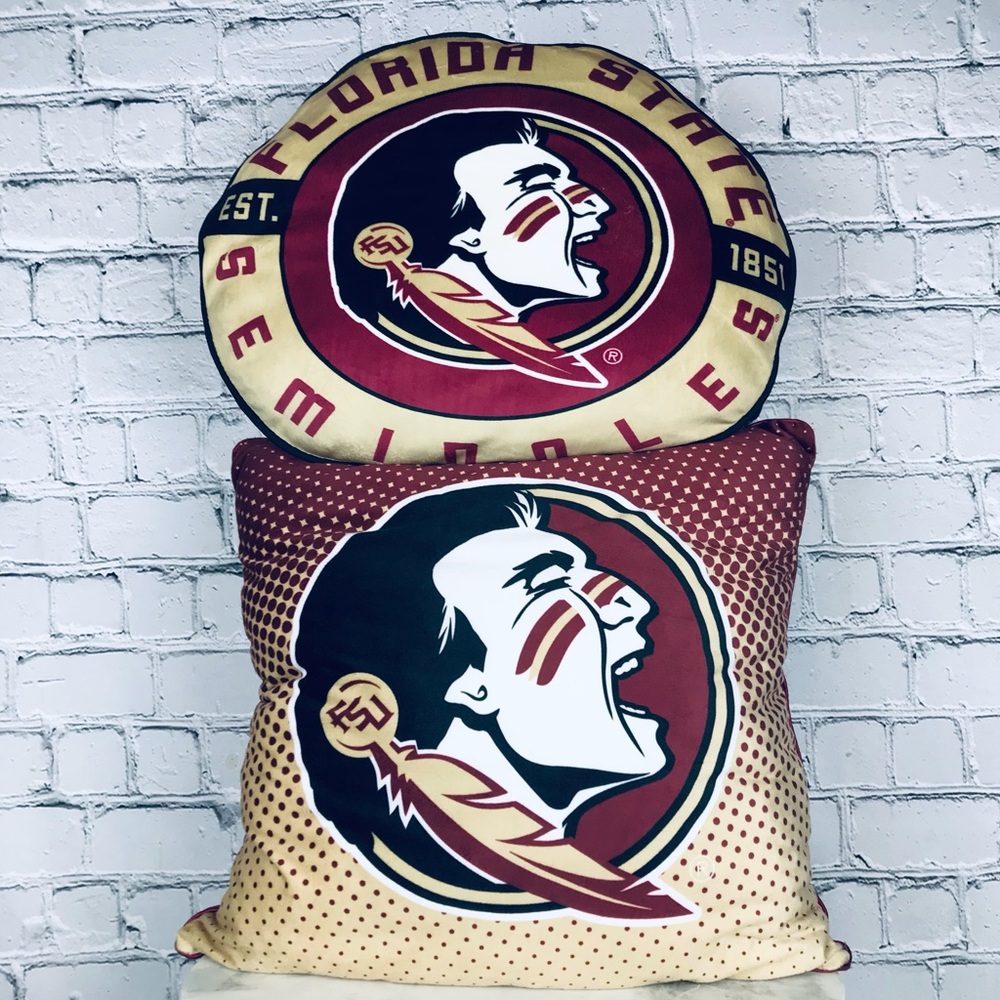 NCAA Florida State Seminoles College Football  Square & Cloud Plush Pillow Set 2